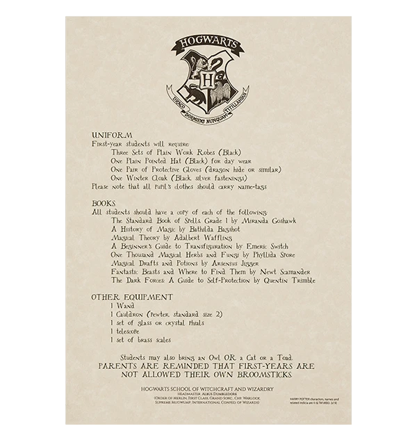 Warner Bros Personalised Hogwarts Acceptance Letter 7 Warner Bros Personalised Hogwarts Acceptance Letter - Image 5