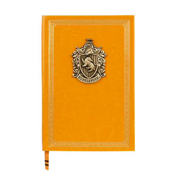 Warner Bros Faux Leather Hufflepuff Crest Notebook 3 Warner Bros Faux Leather Hufflepuff Crest Notebook